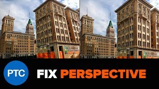 AUTOMATICALLY Fix Perspective Distortions in Photoshop  Automatic Upright in Camera RAW Tutorial [upl. by Anayd156]