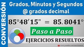 Convertir de Grados Minutos y Segundos a Decimal Paso a Paso  Parte 2 [upl. by Geof719]