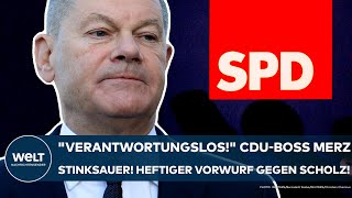 FRIEDRICH MERZ quotVerantwortungslosquot CDUBoss stinksauer Heftiger Vorwurf gegen Kanzler Olaf Scholz [upl. by Barry]