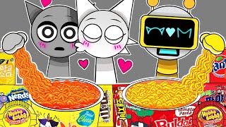 Convenience Store Food Mukbang With Sinner Edition But With Wenda x Gray Kiss  Incredibox Sprunki [upl. by Suoinuj400]