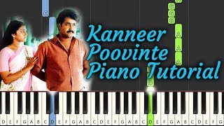 Kanneer Poovinte Piano Tutorial NOTES amp MIDI  Kireedam  Malayalam Song [upl. by Brill128]