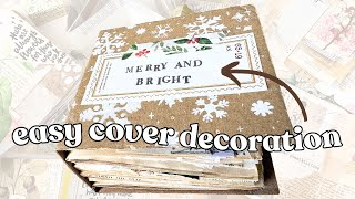 Making a junk journal cover from cardboard Stepbystep makeover ✨ [upl. by Reis]