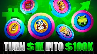 TURN 1K INTO 100K With These Newest Meme Coins RETIRE EARLY✅ [upl. by Cleti629]