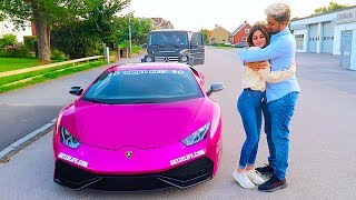 Picking up Girl from School in LAMBORGHINI [upl. by Amero563]