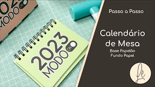 Calendário de Mesa  Base Papelão Cinza e Papel [upl. by Ahsemrak]