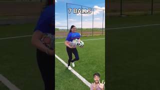 SPRINTING WITH MORE AND MORE FOOTBALLS viral short football trending comedy [upl. by Kristy404]