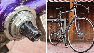 Tretlager mit Schraubschalen überholen warten reparieren  altes vintage Rennrad Innenlager [upl. by Meggi]