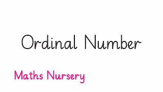 37 Ordinal Number  Nursery  Sharp Mathematics Nursery [upl. by Lanevuj]