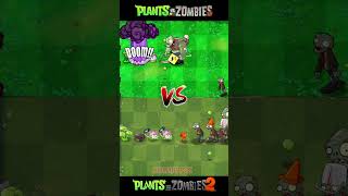 Pvz Vs Pvz 2  Doom Shroom Threepeater Cattail Plant Team vs Team Gargantuar Zombies shorts [upl. by Tinya]