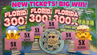 Florida New 300x the cash scratch off tickets Big win🔥 Raining 5X’s [upl. by Dre]