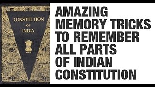 Tricks to Remember all Parts of the Indian Constitution by Roman Saini UPSC CSEIAS SSC CGL [upl. by Dino]