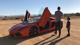 Surprising a 9 year old with an Aventador School Pickup [upl. by Crosley]