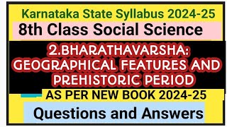 Bharathavarshageographical features and Prehistoric period question answers 8th Class social scienc [upl. by Colinson]