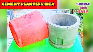 123  making cement pot at home  small pot craft ideas [upl. by Deuno]