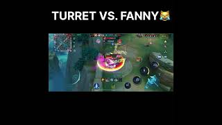 TURRET VS FANNY😹 mobilelegends mlbb shorts mlbbcreatorcamp [upl. by Harima]