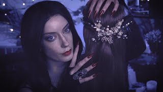 ASMR Morticia Addams Styles Your Hair AGAIN 🌹🕷 Hair Brushing Personal Attention [upl. by Riggall]