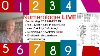 Numerologie LIVE  WICHTIGE Info über die 112   NumerologieNewsletterEinblicke in Geburtsdaten [upl. by Olnay]