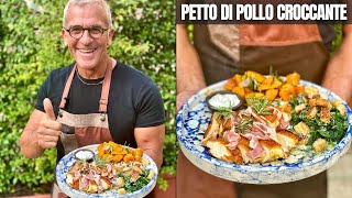 PETTO DI POLLO CROCCANTE IN PADELLA  Ricetta di Chef Max Mariola [upl. by Names]