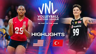 🇺🇸 USA vs 🇹🇷 TUR  Highlights  Week 2  Womens VNL 2024 [upl. by Niwroc]