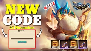 NEW SUMMONERS ERA CODE FOR 20 NOVEMBER 2023  SUMMONERS ERA CODES 2023  SUMMONERS ERA [upl. by Ynnej991]