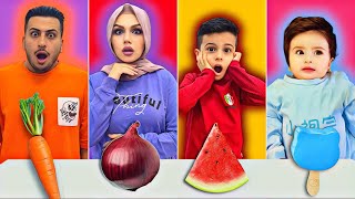 تحدي ناكل بلون واحد ازرق 💙احمر❤️ بنفسجي💜برتقالي🧡 [upl. by Philina531]