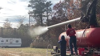 Pumpkin cannon rips hole into abandoned RV at annual Flemings Pumpkin Run in Egg Harbor Township [upl. by Ellednek]