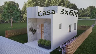 Projeto de casa pequena 3x6 metro QUITINETE PARA ALUGAR l Small house 3x6 meters [upl. by Winifield]