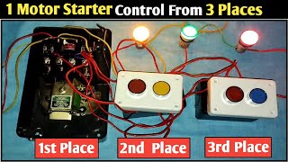 Motor Starter Control From 3 Placesमोटर स्टार्टर को 3 फ्लोर से Start Stop कैसे करते हैंMk1 Starter [upl. by Oijres550]