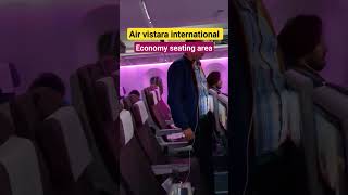 air vistara international flight economy seating area  London Delhi vistara economy class [upl. by Anialam]