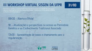 III Workshop SISGEN UFPR  31032023 Tarde [upl. by Hamford]