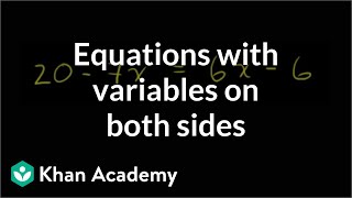 Example 2 Variables on both sides  Linear equations  Algebra I  Khan Academy [upl. by Onurb277]