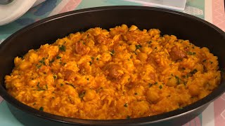 Arroz con garbanzos y chorizo Arroz con Thermomix Arroz con chorizo [upl. by Iatnwahs889]