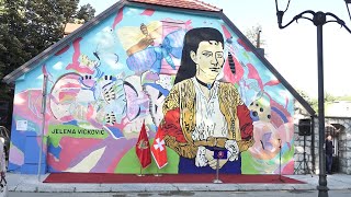 RTV Cetinje  Završen mural posvećen Jeleni Vicković [upl. by Suhpesoj]