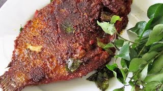 Karimeen Fry Kerala Style  Pearl Spot Fry  Nisa Homey [upl. by Berhley421]