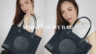 Whats In My Bag  Tory Burch Small Ella Tote Bag [upl. by Assirroc821]