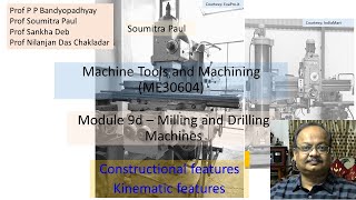 Module 9d Machine Tools  Part 2  Kinematic Diagram of Milling and Drilling Machines [upl. by Chapland]