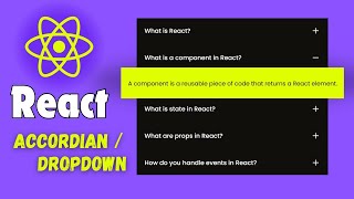 Build a React Accordion Menu  React JS Dropdown Component Tutorial [upl. by Severin65]