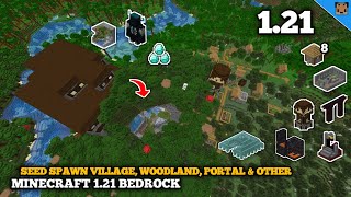 Bedrock Seed Minecraft 121 Seed  Spawn village Woodland Mansion amp Other  Minecraft bedrock [upl. by Lammond932]