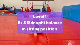 Level 1for exam Level 0 for competition Ex5 Side split balance in siting position [upl. by Smoht]