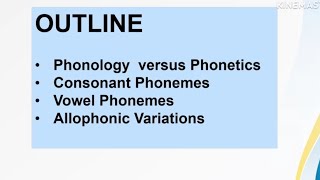 Phonology versus Phonetics Consonant Phonemes Vowel Phonemes Allophonic Variations [upl. by Eiclehc315]