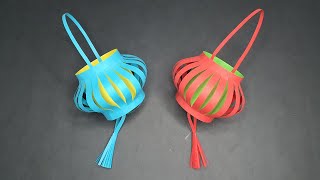 Paper Lantern  How to make a paper lantern Paper Lamp  Paper Crafts [upl. by Hsak]