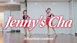 Jennys Cha LineDance  Ultra Beginner social cha  제니스 차 라인댄스  진현숙LineDance  라인댄스와 함께 오늘도 건행💙 [upl. by Frasch]