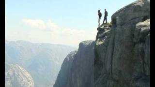 1st Base Jump at Kjerag  July 1st 2009 [upl. by Ewnihc815]