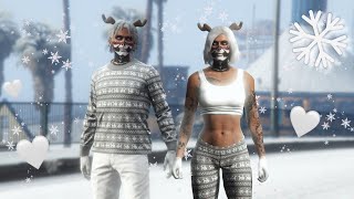 GTA 5 online ☃️Cozy Couple Outfits❄️ 🤍Full Tutorial♡XBOXPS4 💍 [upl. by Publea]