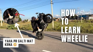 How to learn Wheelie  Basic and Easy steps ✌ Yamaha R15S ❤ [upl. by Courtund]