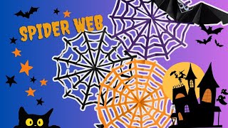 【おりがみ1枚】ハロウィンくもの巣音声解説付き│Halloween Spider web origami [upl. by Enomsed]