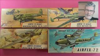 HS129 FW189 Bf110D Do217E 172 Airfix  Retro Unboxing [upl. by Yromas]