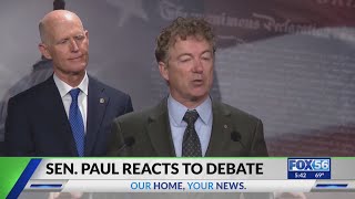 Sen Rand Paul RKY reacts to debate pledges vote for Trump [upl. by Inasah]