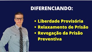 Diferença entre Liberdade Provisória Relaxamento da Prisão e Revogação da Prisão Preventiva [upl. by Eloise61]