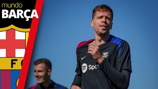 FC BARCELONA  quot¡Szczesny se une al Barça Primera sesión de entrenamiento con el equipo [upl. by Nosnhoj823]